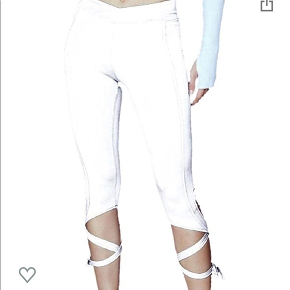 Lace up white ballet style leggings **NWOT** - Picture 4 of 8